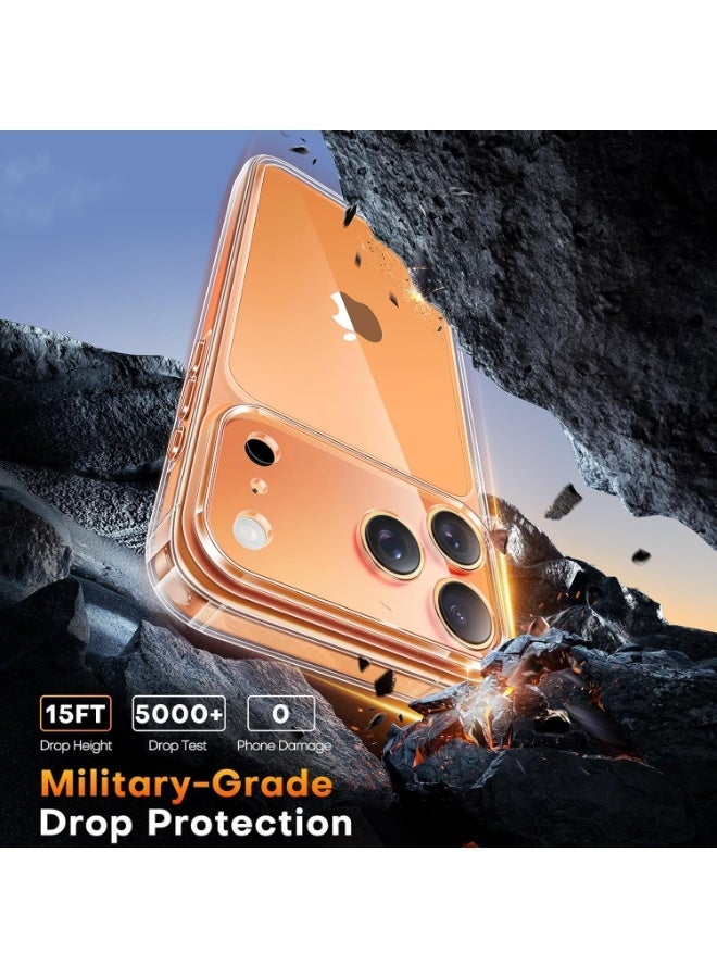 راكسوم جراب لهاتف iPhone 17 Pro Max مع واقي شاشة من قطعة واحدة، حماية كاملة لعدسة الكاميرا، غطاء خلفي شفاف مقاوم للصدمات - شفاف - Image 5